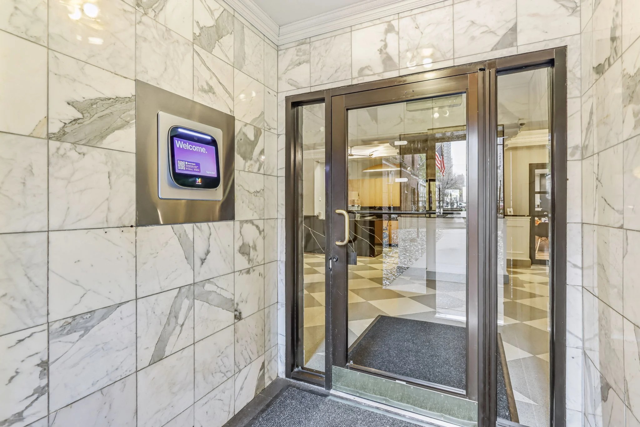 Front door with smart entry at The Oliver on LaSalle