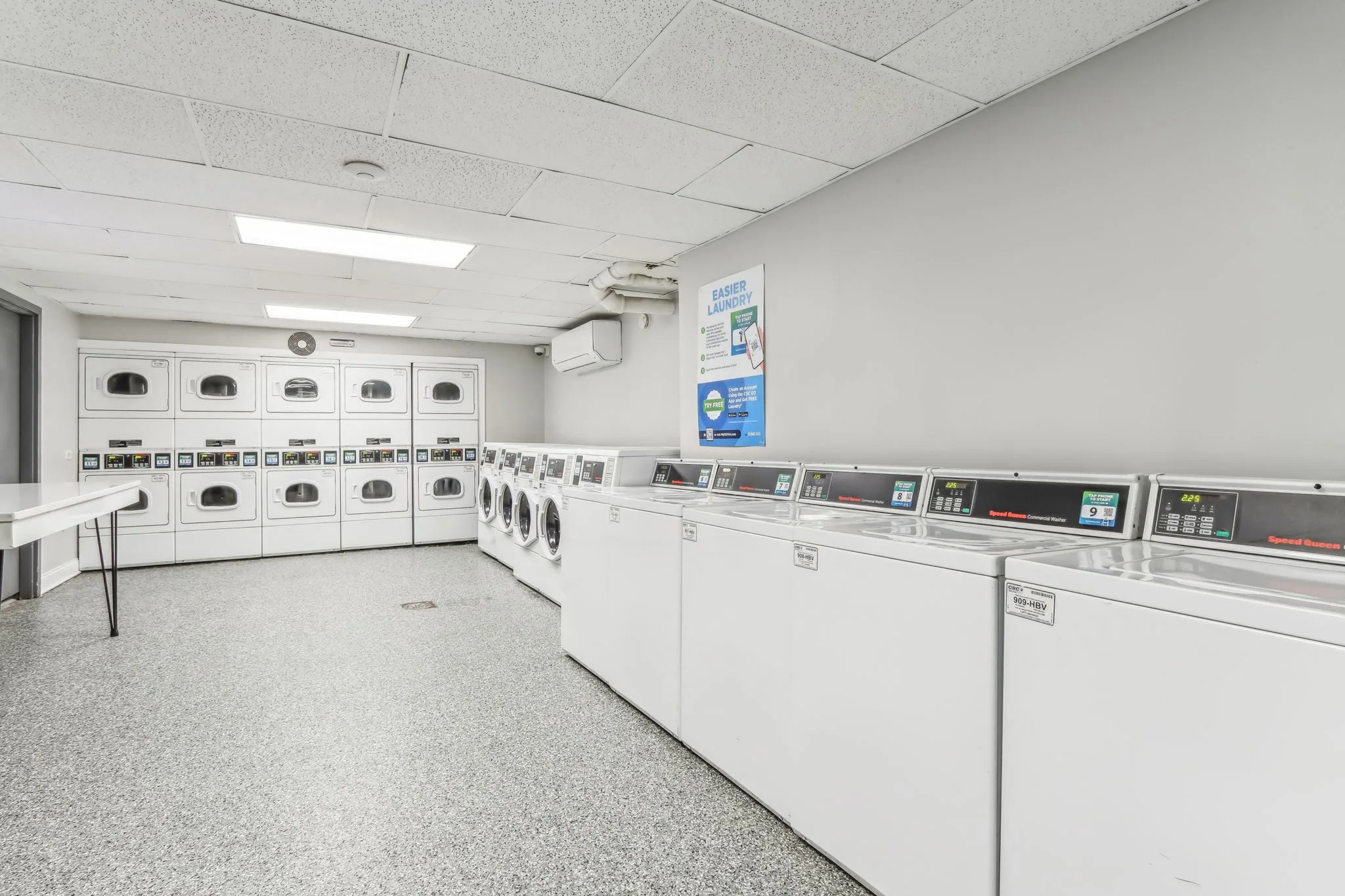 On site laundry room at The Oliver on LaSalle